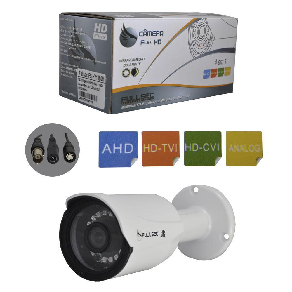 [Câmera Bullet HD Flex 4 em 1 AHD HD-TVI HD-CVI ANALÓGICO 720p 1/3 3.6mm 18 Led Nano FS-HY41B]
