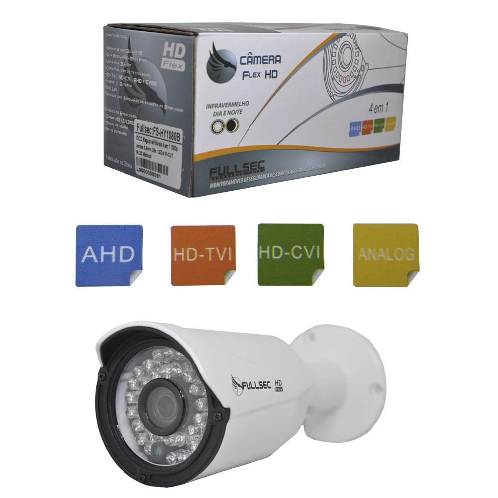 [Câmera Bullet HD Flex 4 em 1 AHD HD-TVI HD-CVI ANALÓGICO 1080p 1/3 3.6mm 18 Led Nano FS-HY1080B]